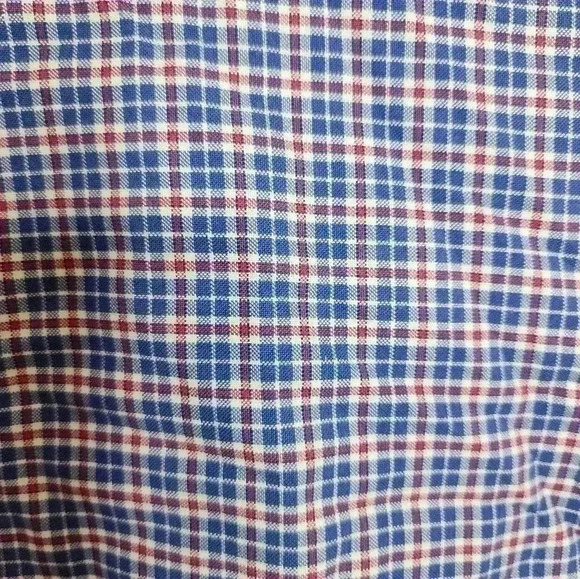 UNTUCKIT Men's Sz 3XL Long Sleeve Button Front Blue Red Plaid Shirt 100% Cotton - Picture 4 of 5